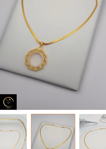 Çeyrek ve yarım altın uyumlu kolye - Görsel 2