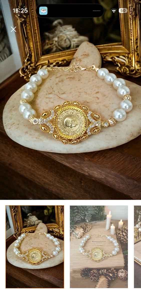 İncili çeyreklik Bileklik - Görsel 2