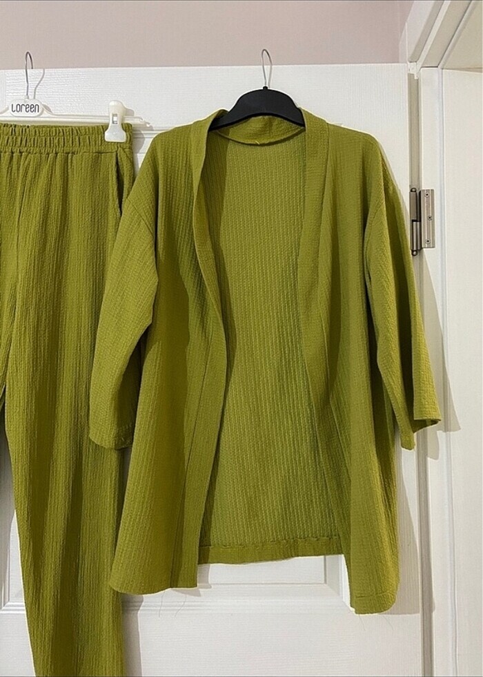 Yağ yeşili bürümcük takım - Görsel 2