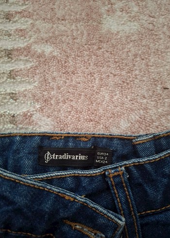 Düğmeli Lacivert Kot Mini Etek Vintage - Görsel 3