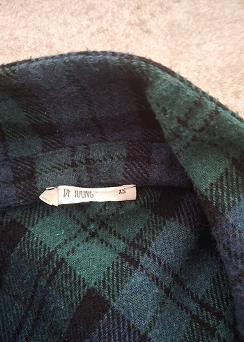 Ekoseli yeşil kadın Hırka ceket - Görsel 3