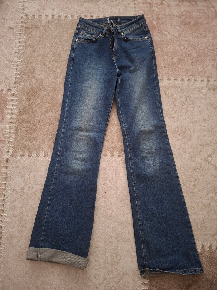 Kadın Mavi Normal Paça Kot Pantolon - Görsel 2