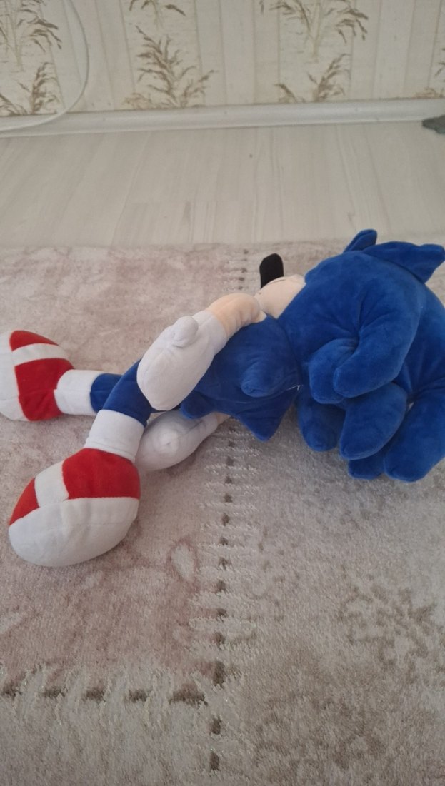 Kirpi Sonic Mavi Peluş Oyuncak Kirpi - Görsel 4