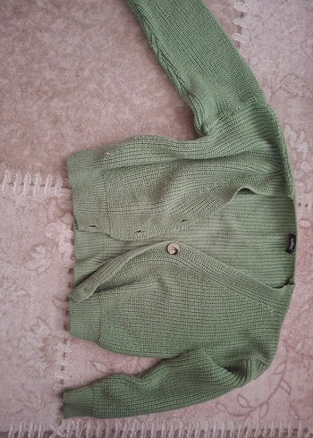 Trendy Yeşil Örme Kadın Hırka - Görsel 2