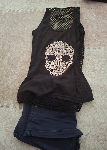 Kadın Koyu Mavi Mini Denim Şort - Görsel 3