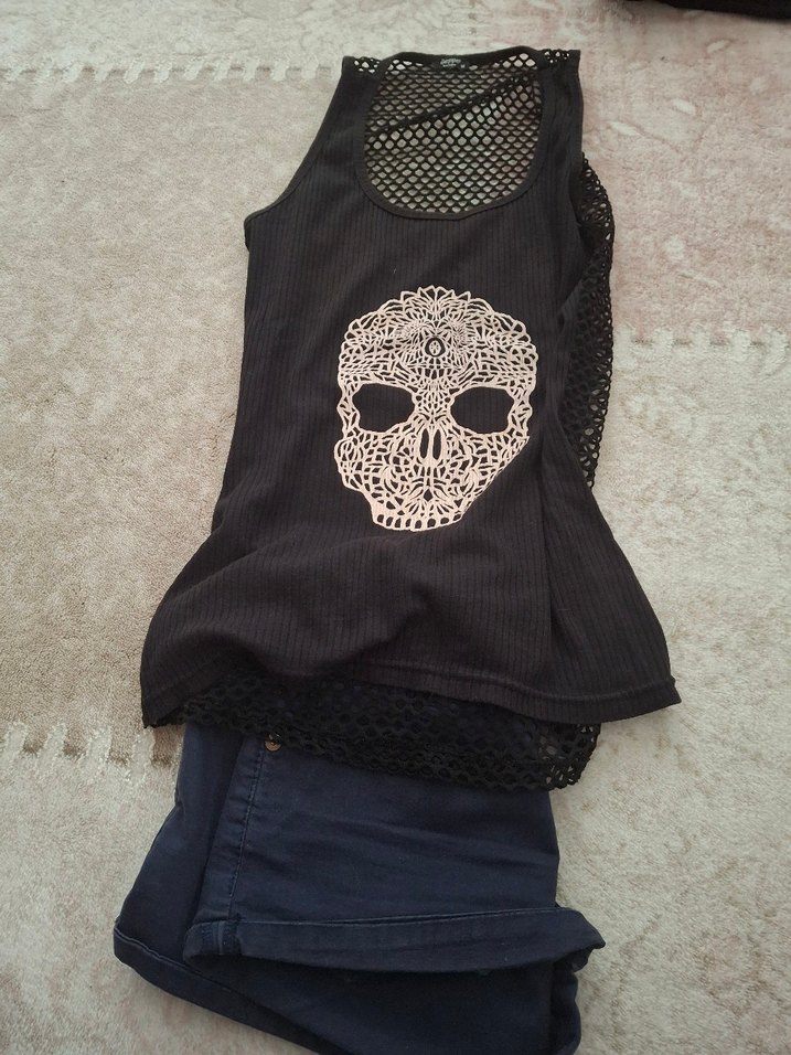 Kadın Koyu Mavi Mini Denim Şort - Görsel 3