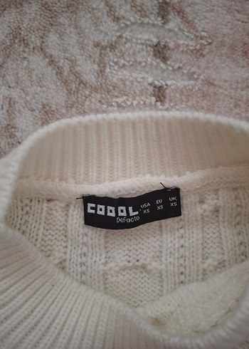 Beyaz Örgü Kadın Triko Kazak - Görsel 3