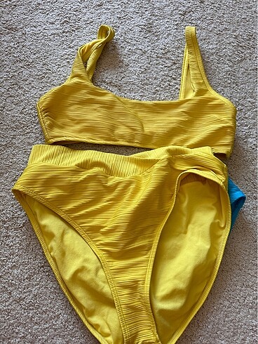 xl Beden sarı Renk Macy?s üçlü bikini set