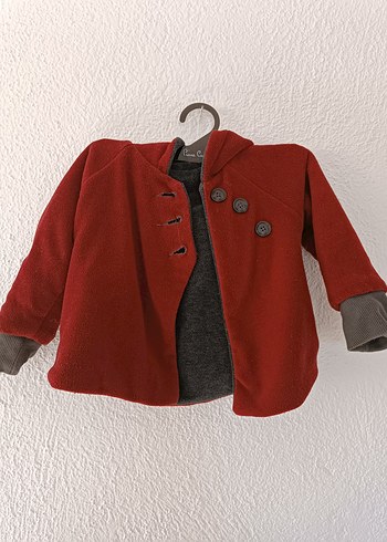 Gri Düğmeli Erkek Çocuk Kaban - Görsel 2