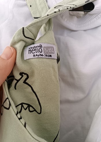 Erkek Bebek Yeşil Desenli Salopet - Görsel 2