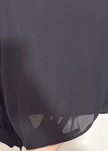 Siyah Uzun Kollu Tül Transparan Kadın Bluz - Görsel 3