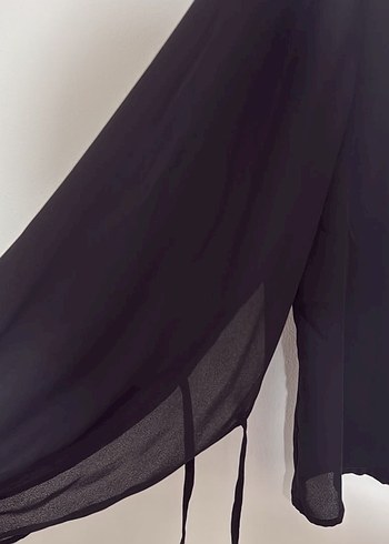 Siyah Uzun Kollu Tül Transparan Kadın Bluz - Görsel 4