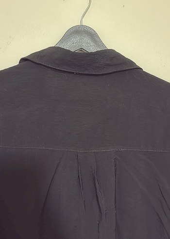 Düğmeli Siyah Kadın Gömlek - Görsel 6