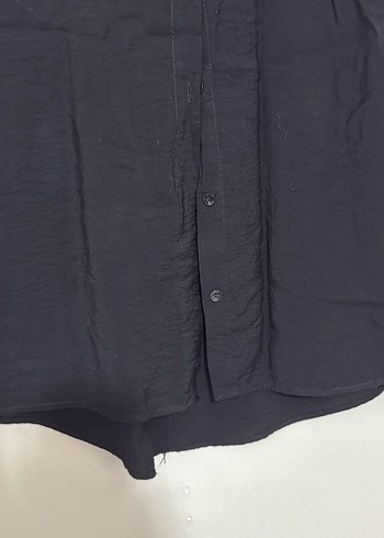 Düğmeli Siyah Kadın Gömlek - Görsel 5