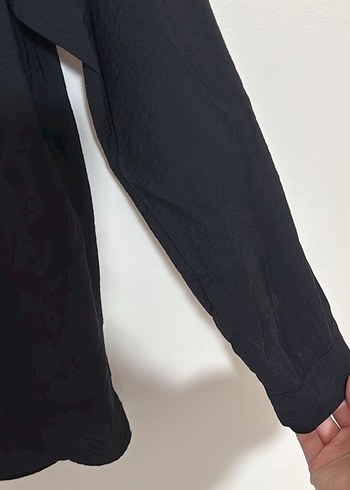 Düğmeli Siyah Kadın Gömlek - Görsel 4