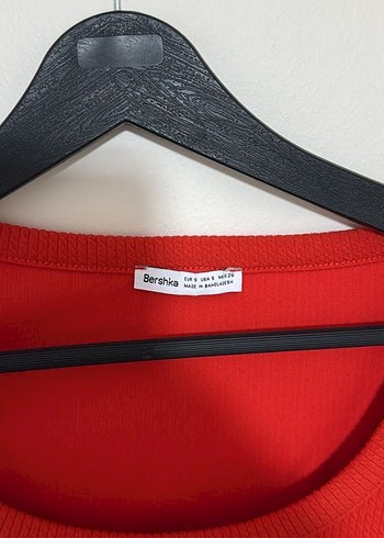 Uzun Kollu Kırmızı Crop Top - Görsel 2