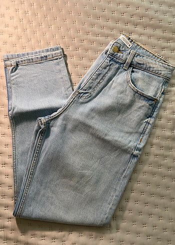 Zara Acik Mavi Rahat Kesim Denim Jean