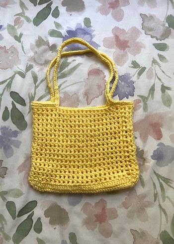 Limon Sarısı Örme Çanta - Görsel 5