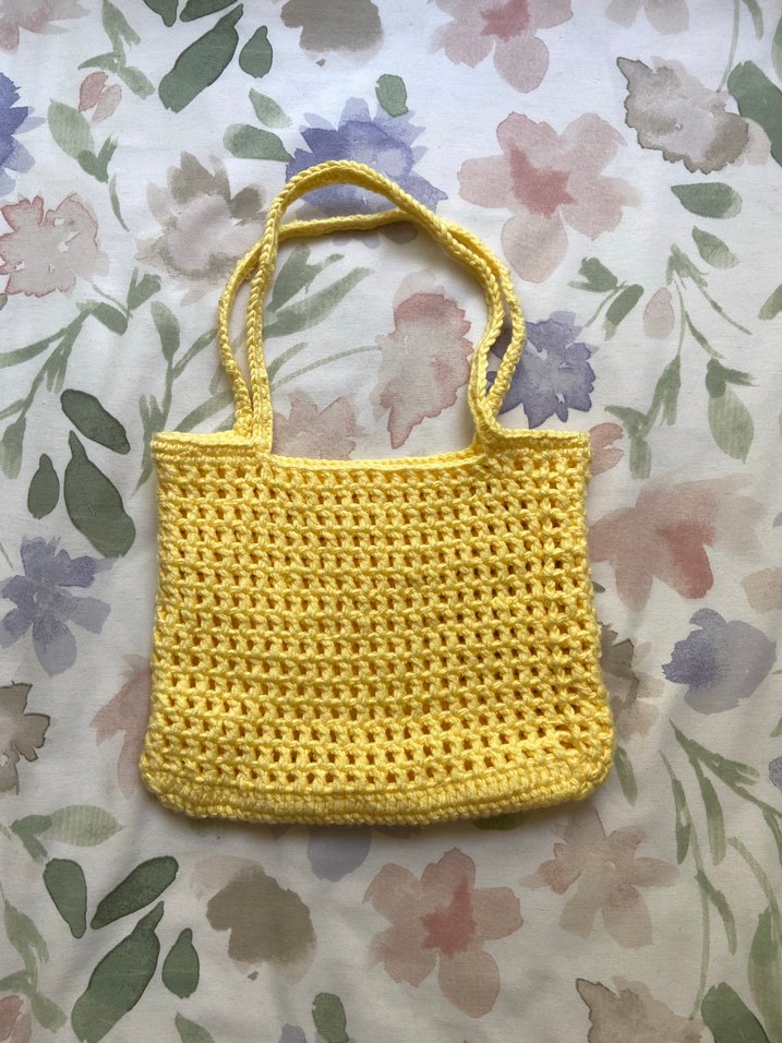 Limon Sarısı Örme Çanta - Görsel 5