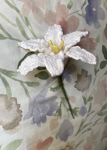 Beden beyaz Renk Örgü Zambak / Crochet Lilly