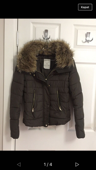 Bershka haki kadın mont premium collection