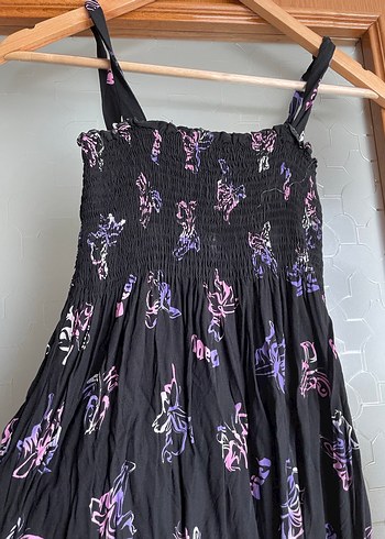 Mor Desenli Uzun Bohem Elbise - Görsel 2