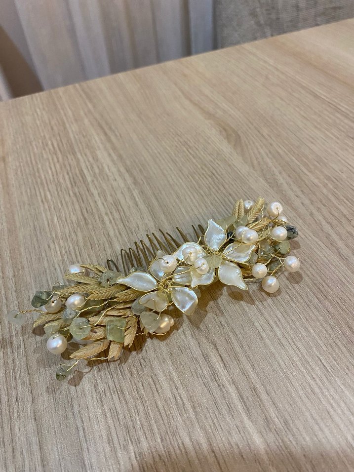 Bohem İnci ve Altın Renkli Saç Tokası - Görsel 3