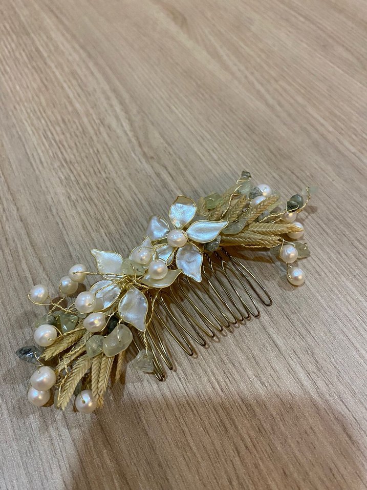 Bohem İnci ve Altın Renkli Saç Tokası - Görsel 2