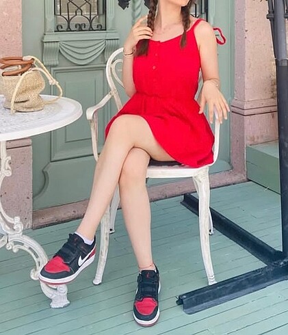 Diğer Kırmızı şortlu elbise
