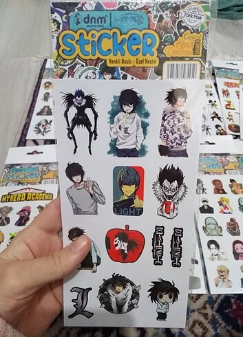  Beden Renk Anime manga sticker çıkartma seti demon slayer naruto my hero ac