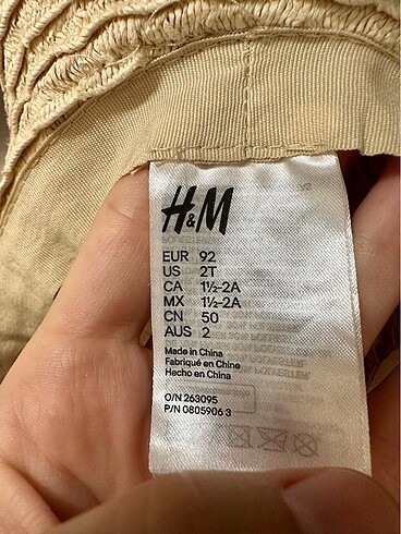 1-2 Yaş, 19 cm Beden ten rengi Renk H&M kıZ şapka