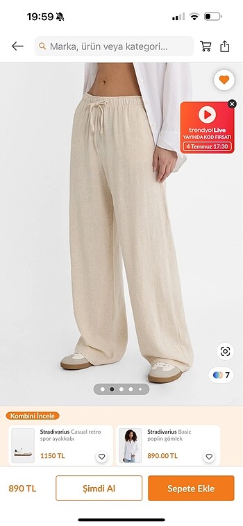 stradivarius keten pantolon