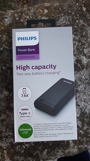 Philips 20000 mah powerbank sıfır kutulu