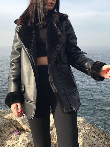 kemerli suni deri ceket