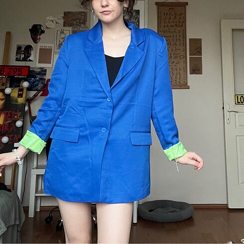 Lacivert neon blazer