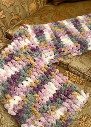 Pastel Renkli Puffy Kadın Atkısı - Görsel 2