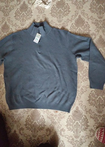 Gri Fermuarlı Erkek Sweatshirt - Görsel 2