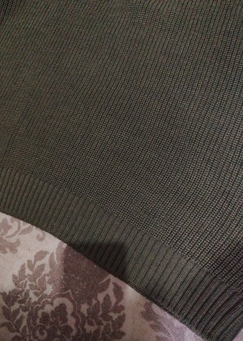 füme Yarım Fermuarlı Yünlü Erkek Triko - Görsel 5