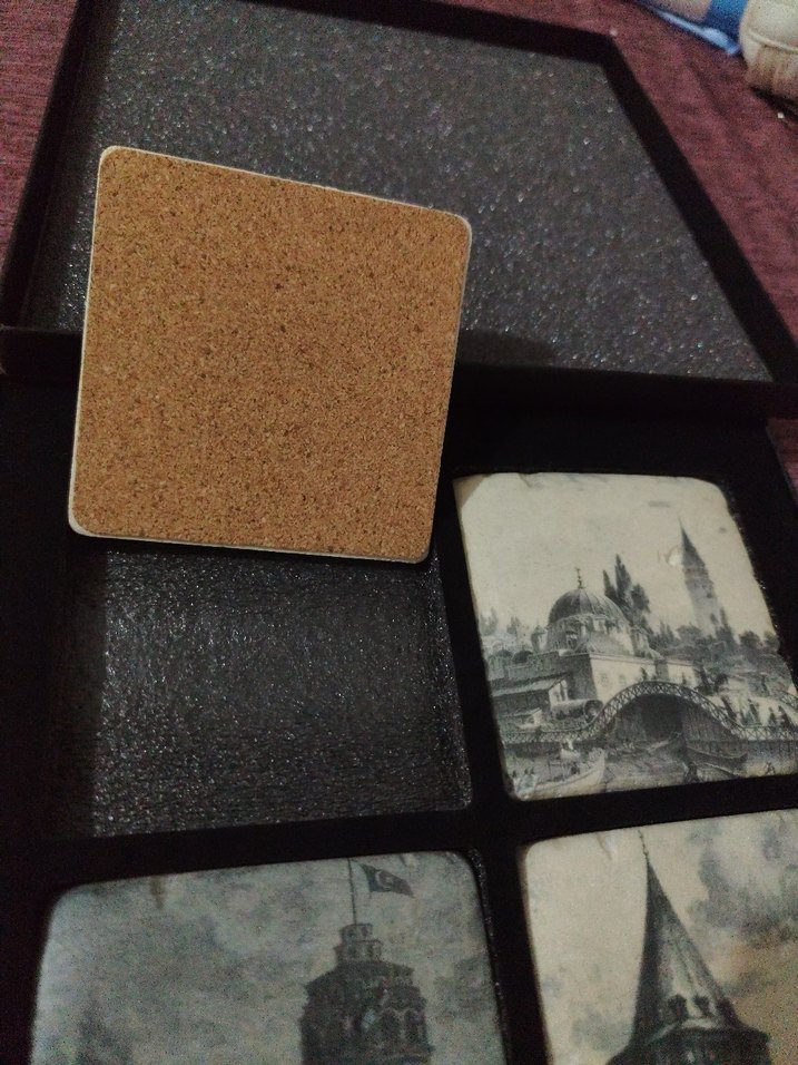 İstanbul Galata Kulesi Temalı Taş Bardak Altlıkları - Görsel 2