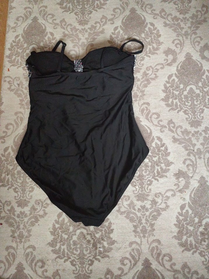 Dantel Detaylı Siyah Desenli Kadın Mayo - Görsel 2