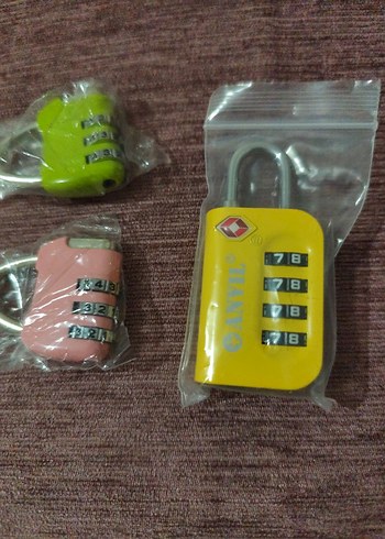 Renkli 3 Kombinasyonlu Bavul Kilidi Seti - Görsel 2