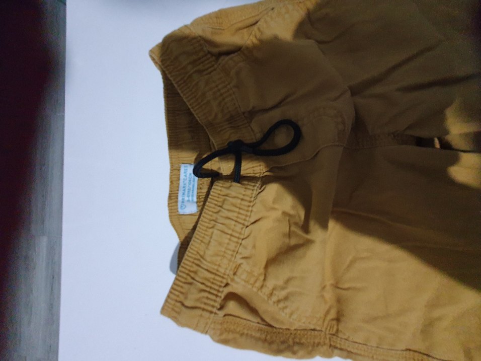 Bej Erkek Çocuk Bol Kesim Keten Pantolon - Görsel 2