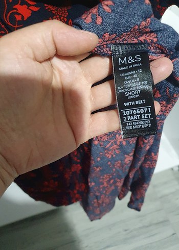 Uzun Kırmızı Desenli Hamile Elbisesi - Görsel 5