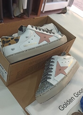 39 Beden beyaz Renk Golden Goose Deluxe 39 BEYAZ LEOPAR 