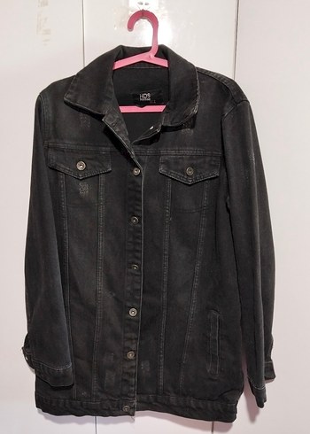 Siyah Düğmeli Kadın Denim Ceket