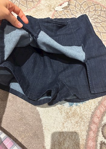 Kadın Lacivert Mini Kot Şort Etek - Görsel 2