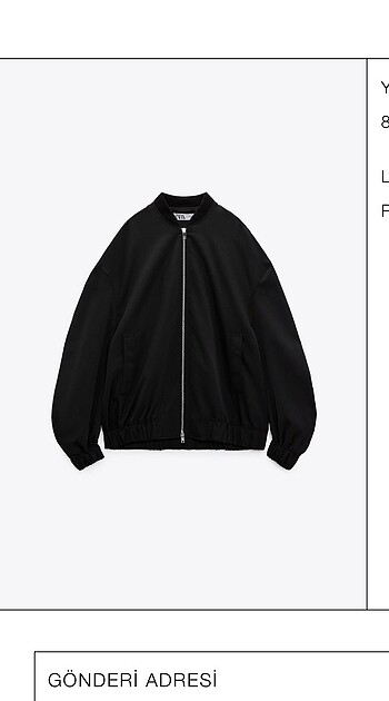 ZARA SİYAH BOMBER CEKET