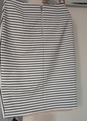 Çizgili, Pileli Midi Hamile Eteği - Görsel 3