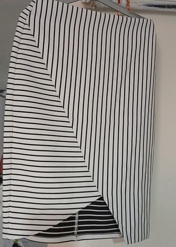 Çizgili, Pileli Midi Hamile Eteği - Görsel 2
