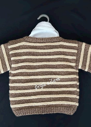 Koton Çizgili Kahverengi Erkek Çocuk Hırka sipariş üzerine örülür.
